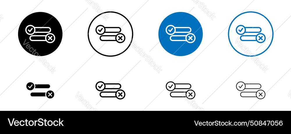 Boolean icon set true and false symbol right Vector Image
