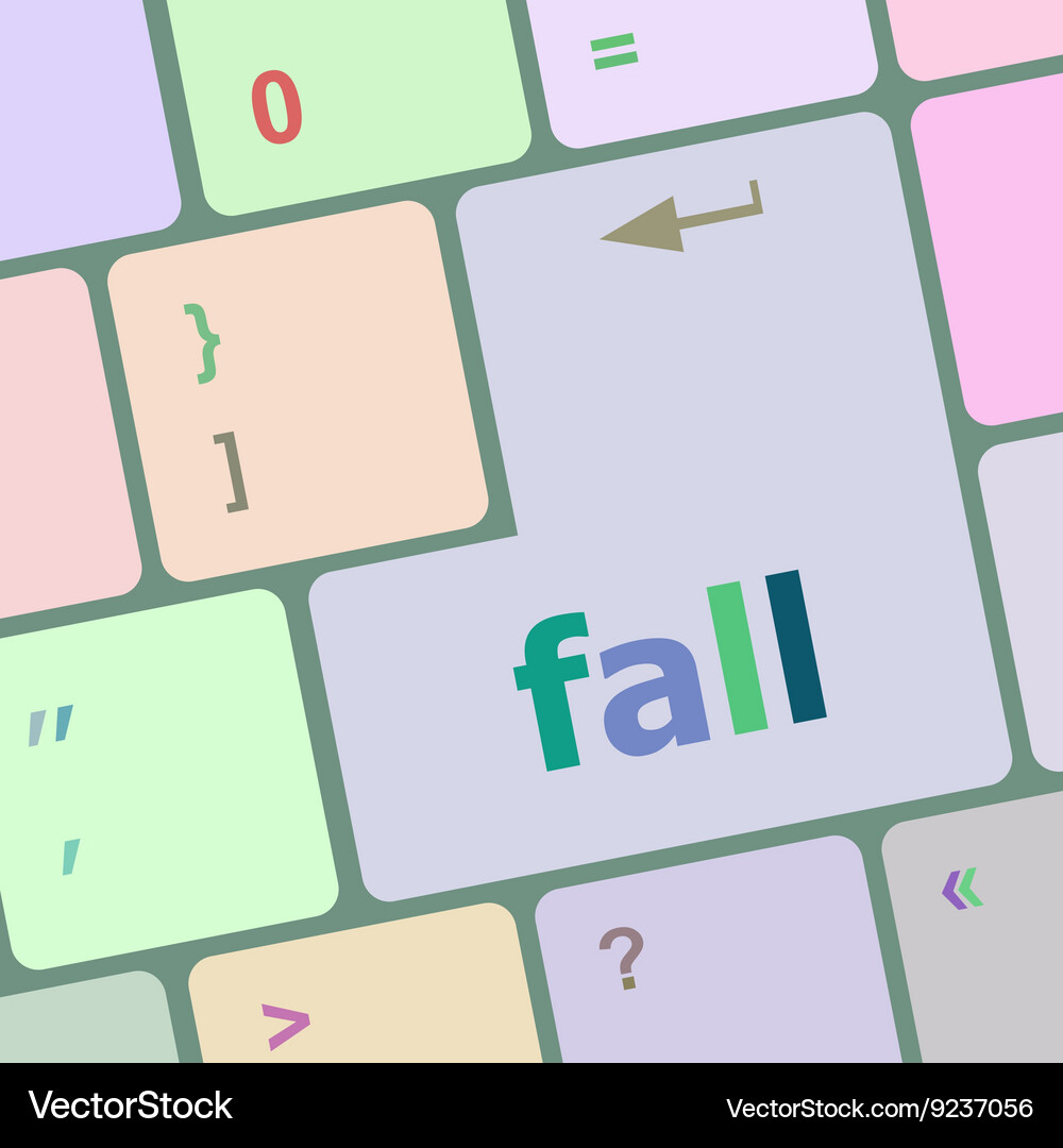 Fall button on computer pc keyboard key Vector Image