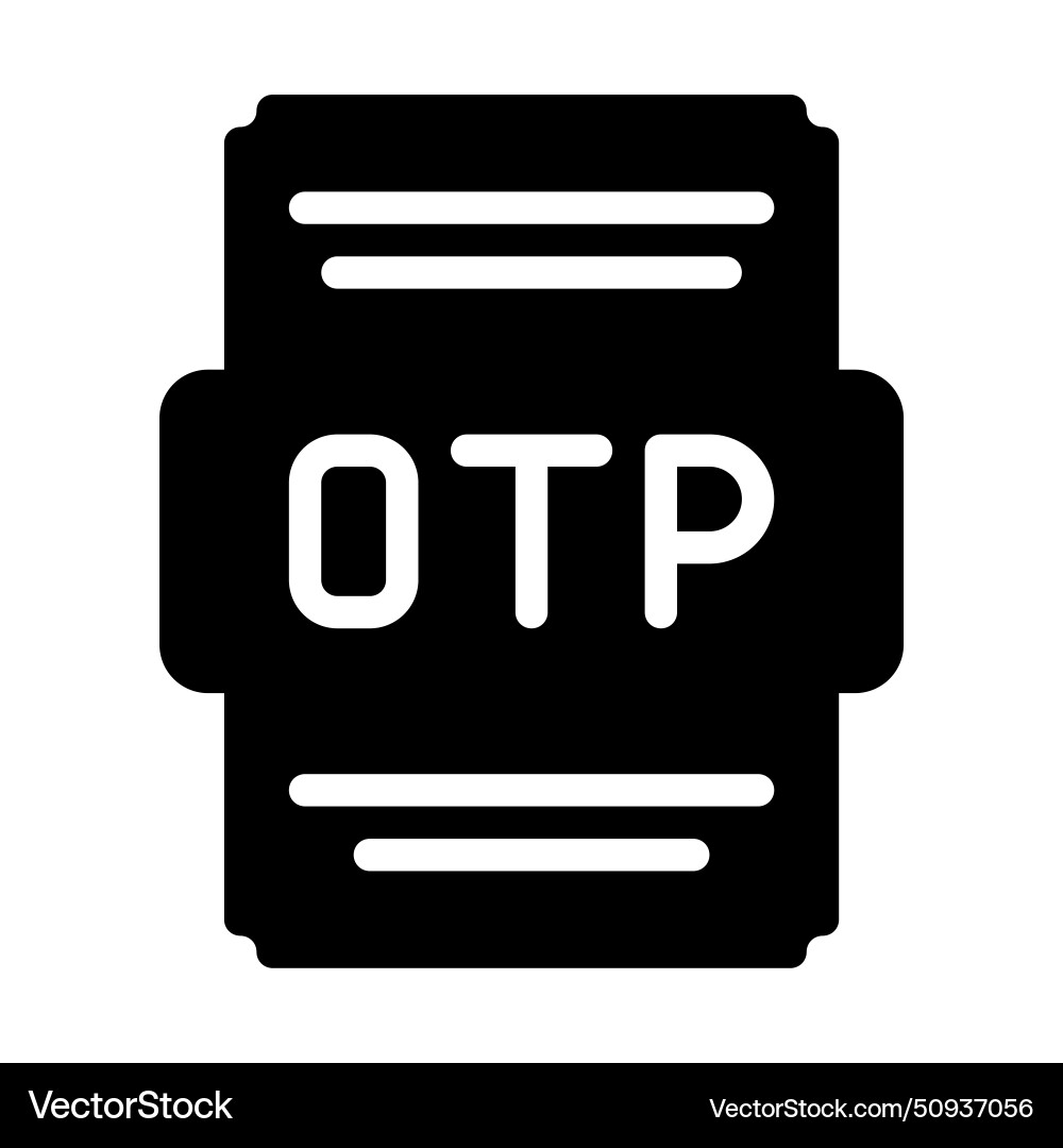 Otp file icon solid style spreadsheet type Otp file icon solid style spreadsheet type Vector Image