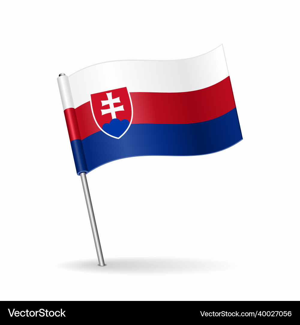 Slovakian flag map pointer layout Slovakian flag map pointer layout vector image