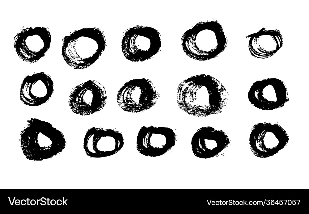 Art Grunge Kreis Set Hand gezeichnete Farbe Objekt Art Grunge Kreis Set Hand gezeichnete Farbe Objekt vektorbild