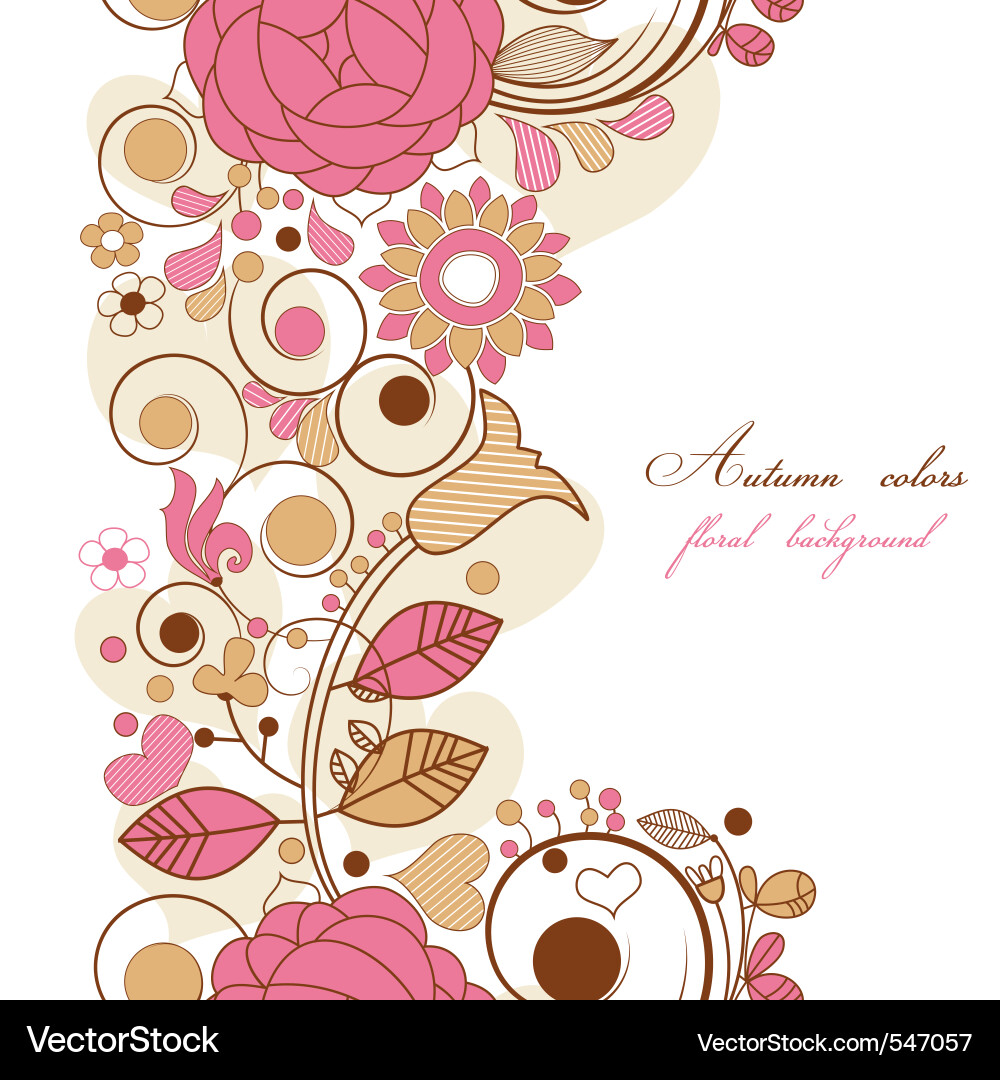 Autumn Floral Background Vector Image