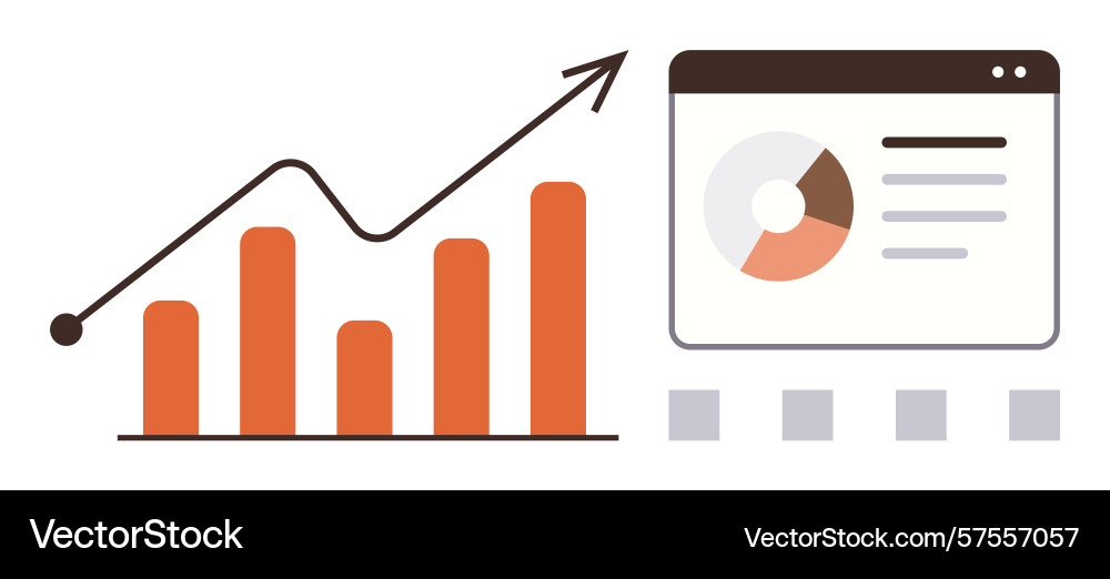 Data analysis with growth chart and analytics Data analysis with growth chart and analytics vector image