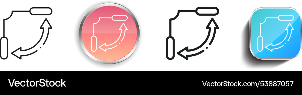 Flow icon thin linear regular and button style vector image