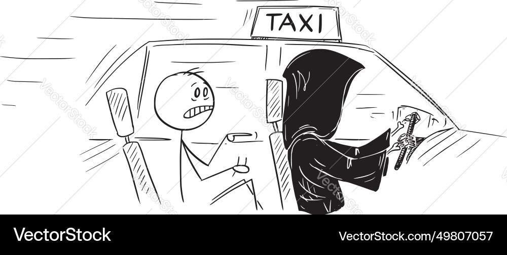 Grim Reaper Taxi Driver Vector Image