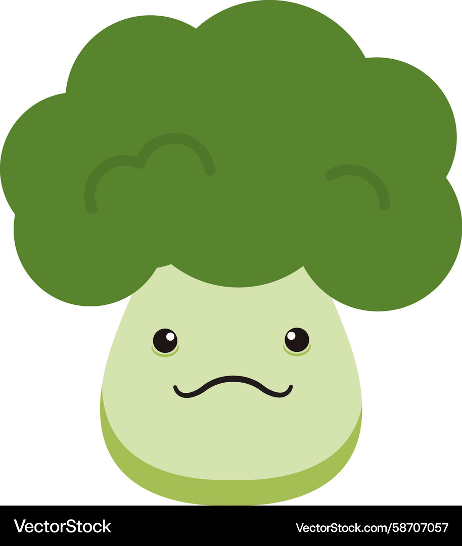 Isolated Smiling Broccoli Character Vector Image