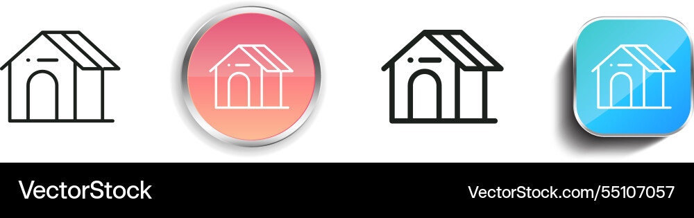 Kennel icon thin linear regular and button style Vector Image