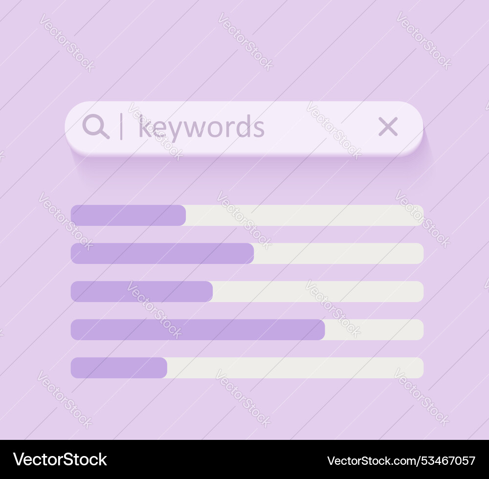 Lsi keyword ranking with search bar key Lsi keyword ranking with search bar key vector image
