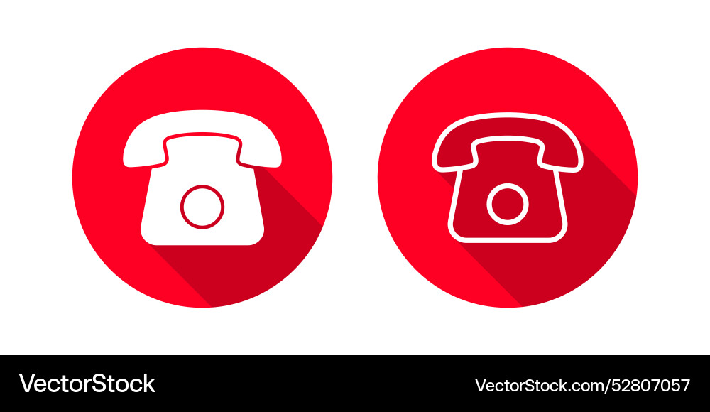 Telephone call icon set with long Vector Image
