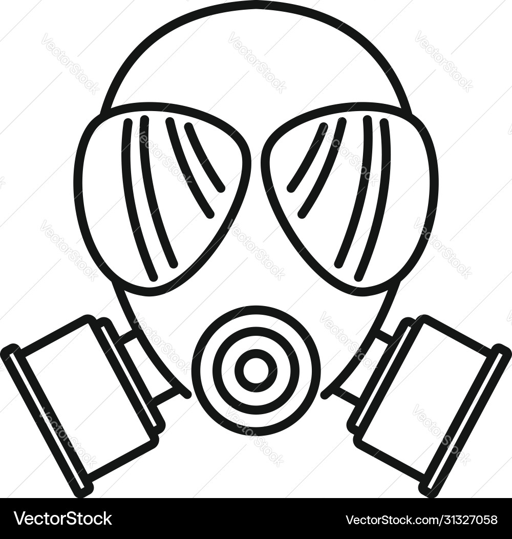 Chemical mask icon outline style Chemical mask icon outline style vector image