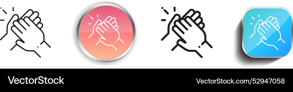 Cooperate icon thin linear regular and button Cooperate icon thin linear regular and button vector image