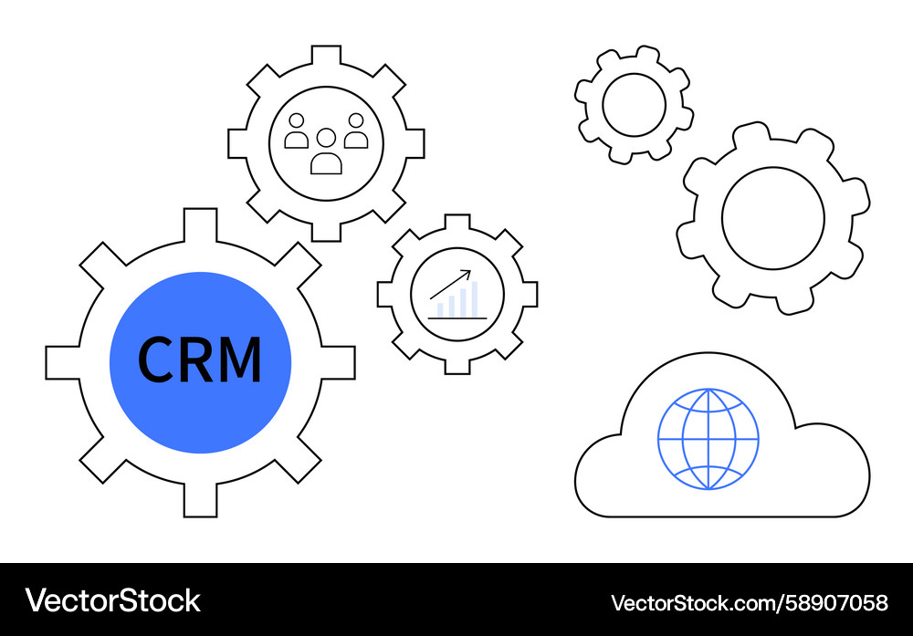 CRM Data Integration Concept Vector Image
