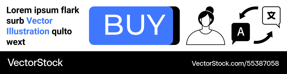 E-commerce button with avatar and language E-commerce button with avatar and language vector image