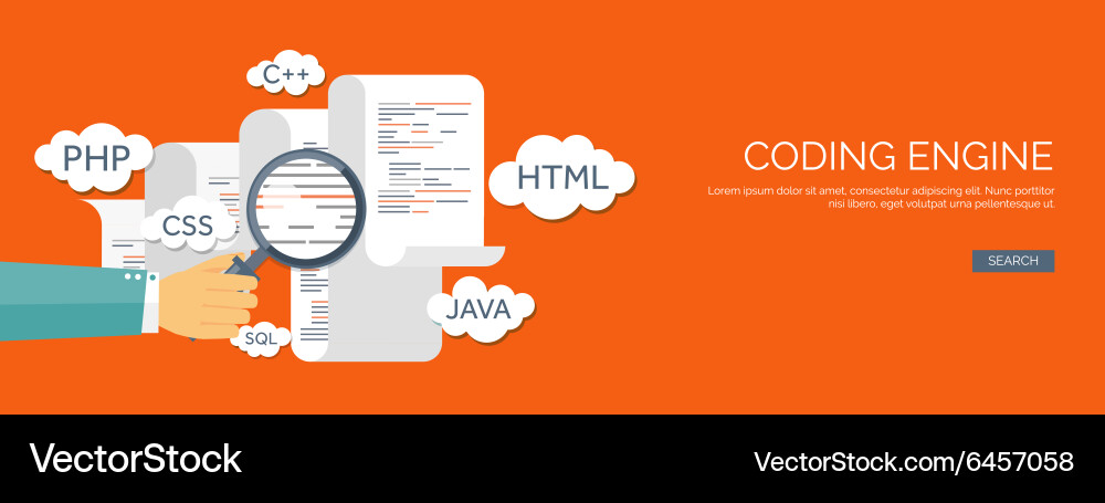 Flat background coding Vector Image