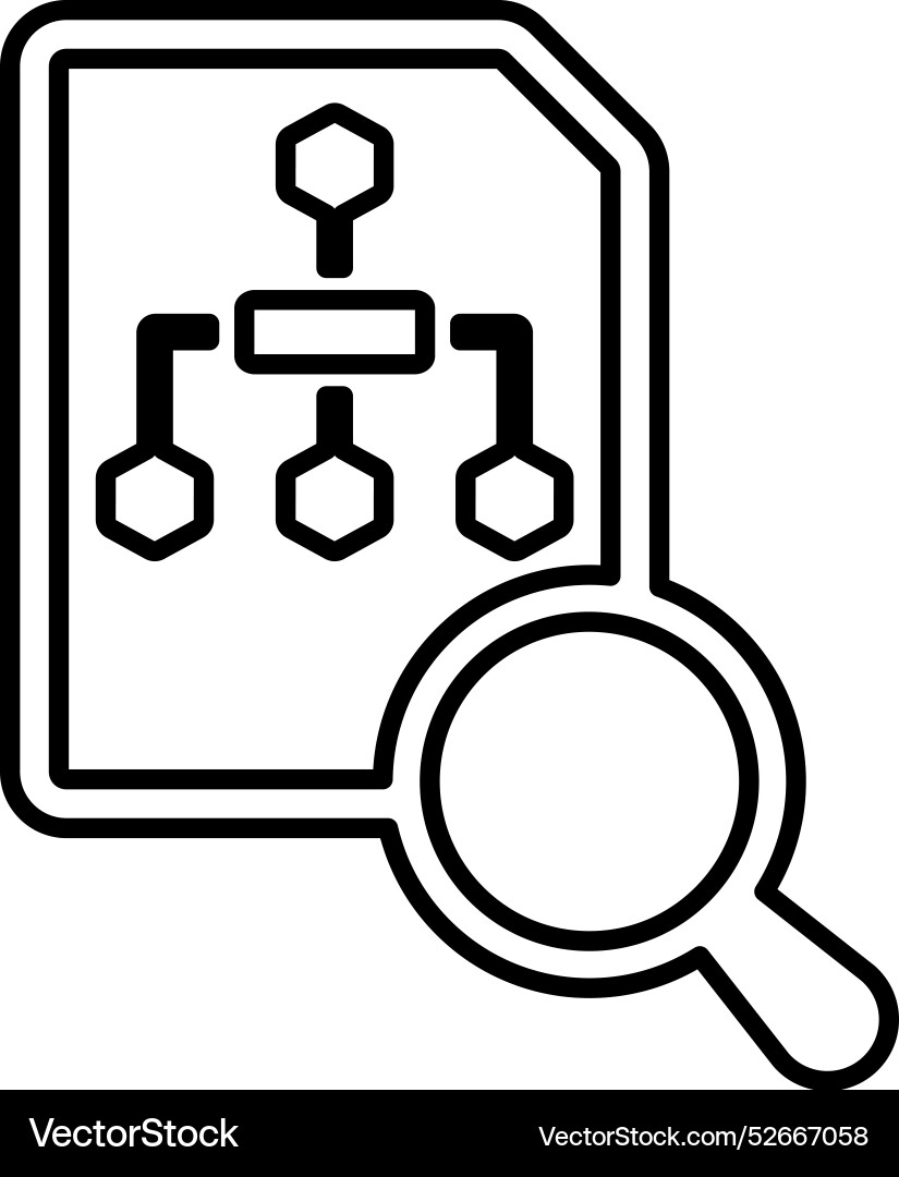 Flowchart search results icon outline Vector Image