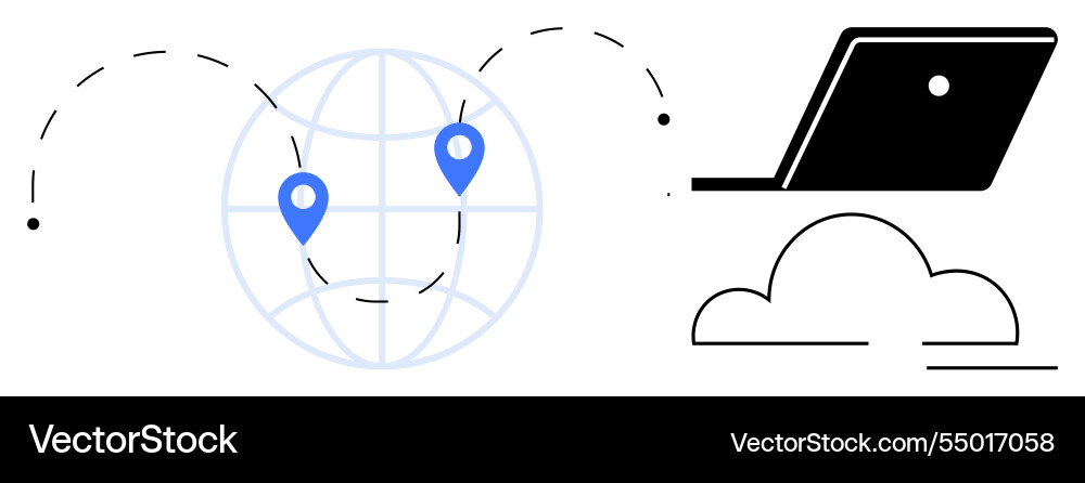 Global connectivity and cloud computing linking Vector Image