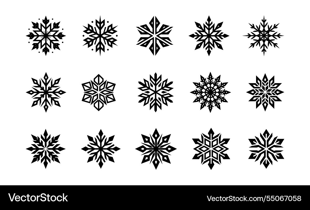 Hand-drawn rustic snowflake logo collection Vector Image