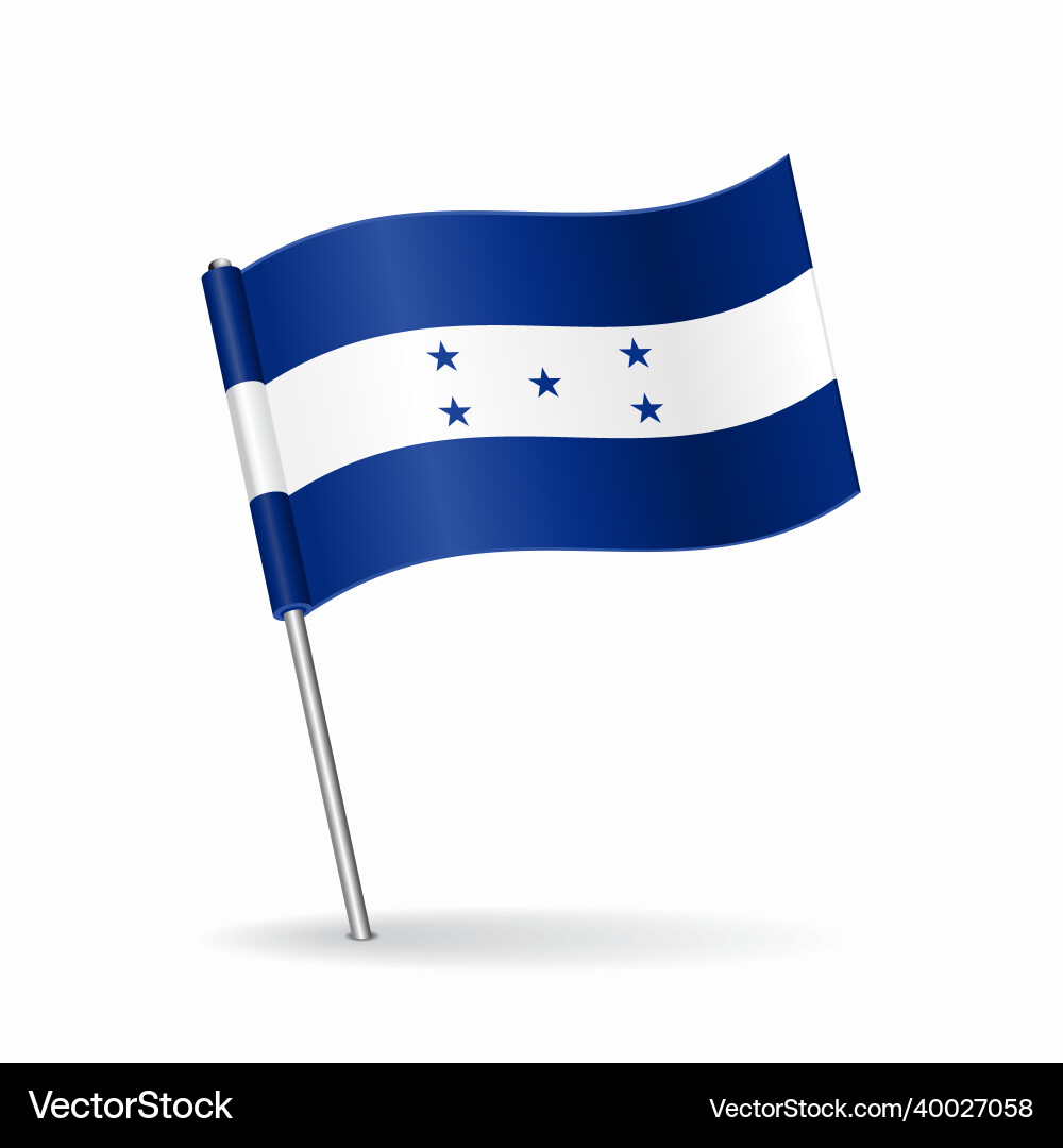 Honduras Flag Pointer Map Icon Vector Image