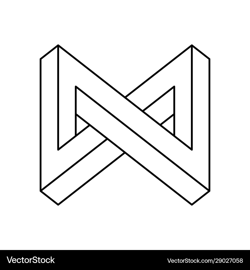 Impossible shape optical illusion geometric – Royalty-Free Vector |  VectorStock, image size:1000x1080