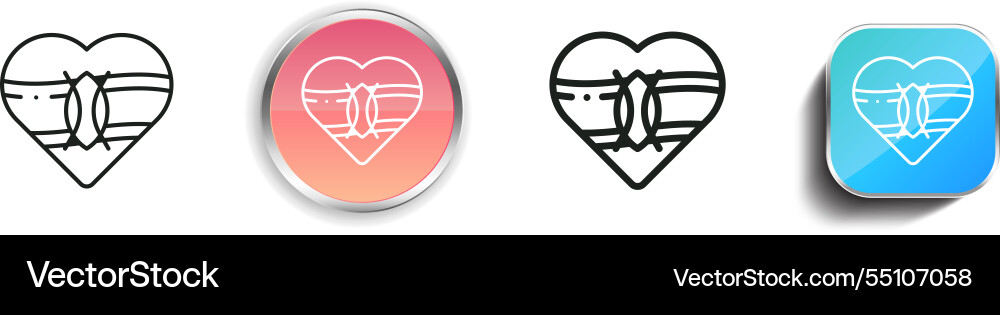 Kenya icon thin linear regular and button style vector image