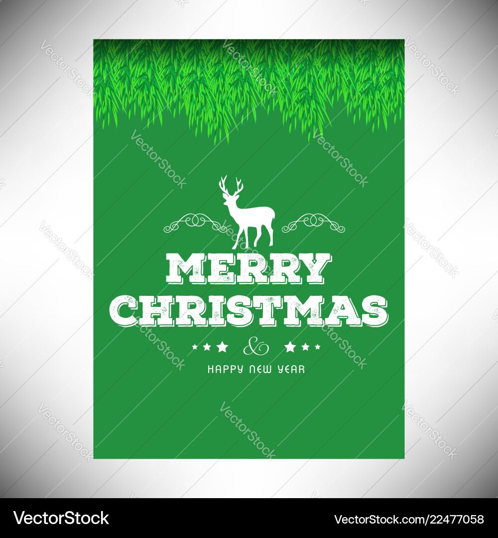 Merry christmas creative design with green Merry christmas creative design with green vector image