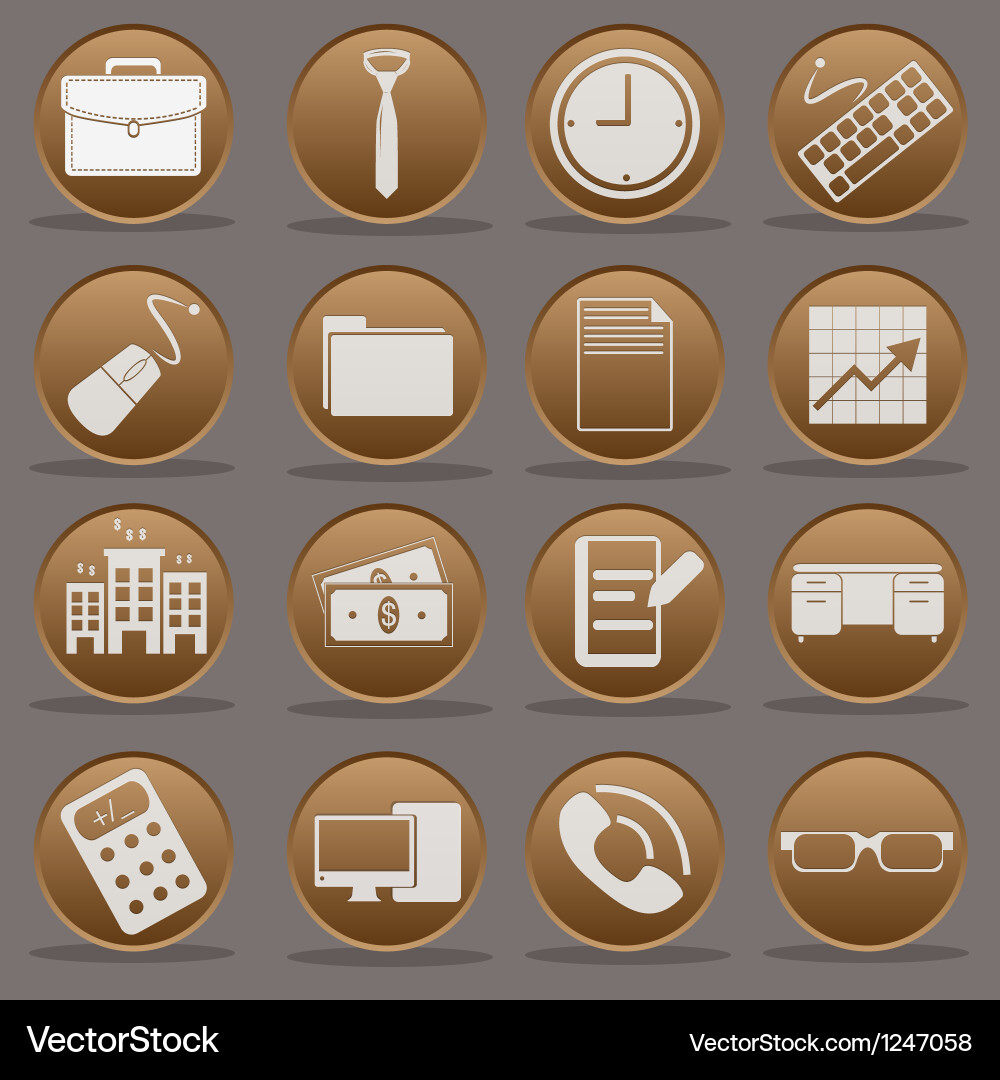 Office Icon Set - Gradient Style vector image