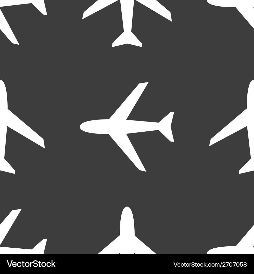 Plane web icon flat design seamless pattern Vector Image