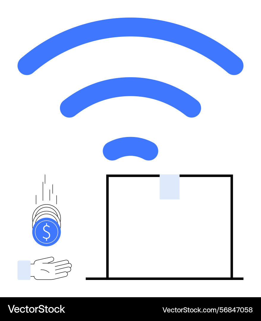 Wireless internet access linked to subscription Wireless internet access linked to subscription vector image