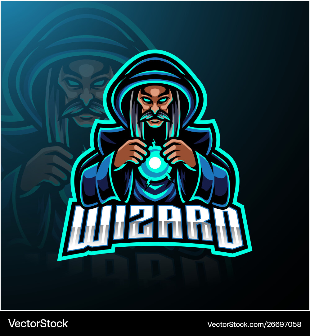 Wizard Mascot Logo - Esports Vector Image
