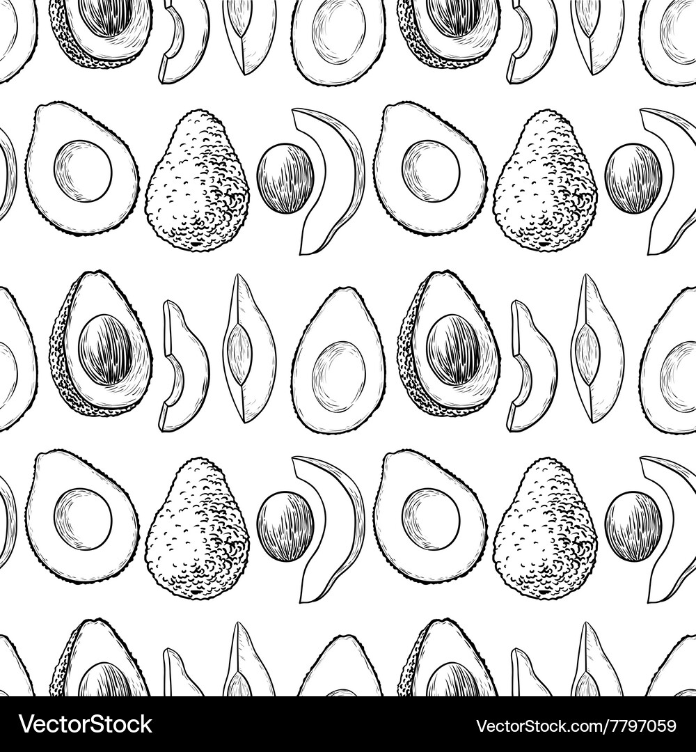 Avocado Slice Pattern Vector Image