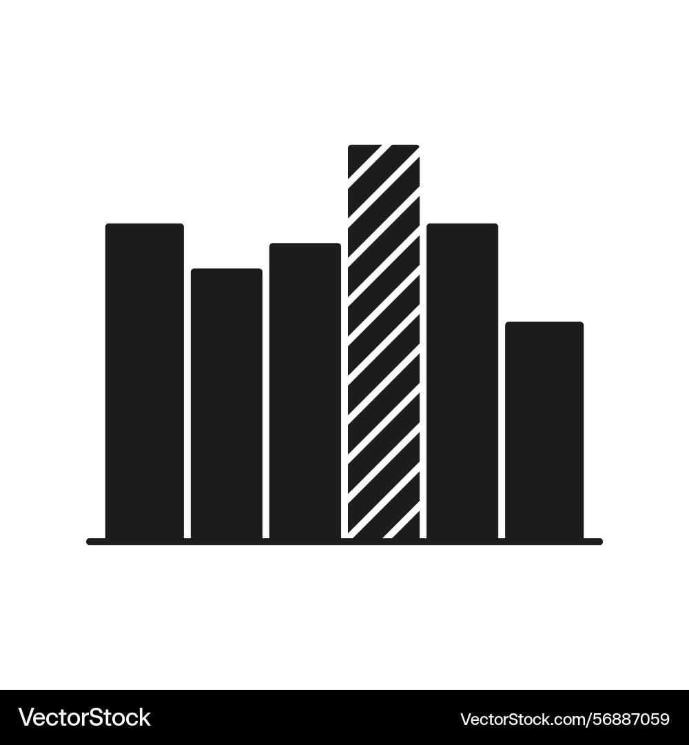 Bar chart solid icon data analysis statistics Bar chart solid icon data analysis statistics vector image