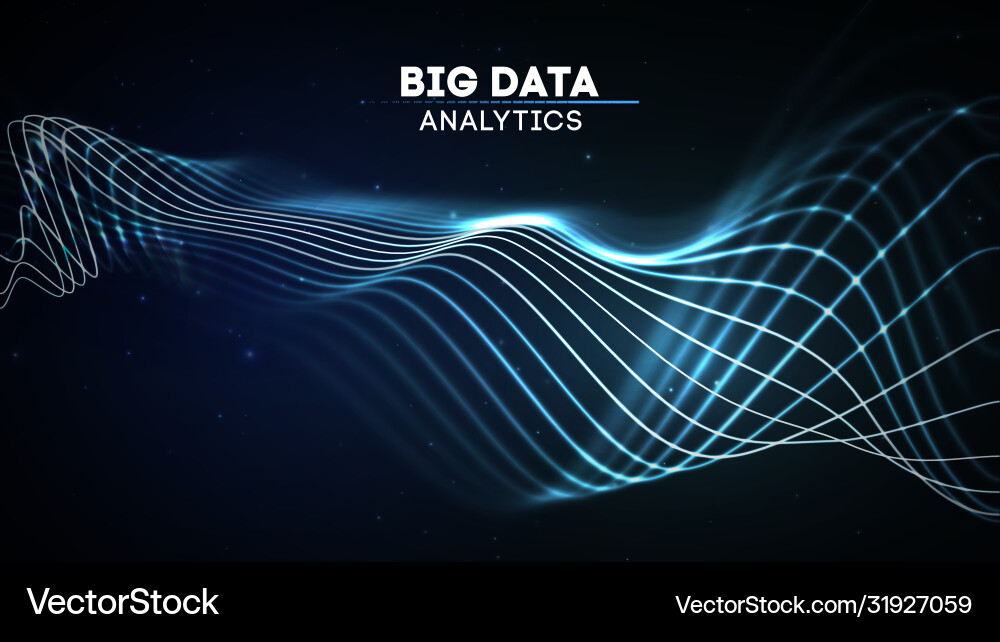 Big data analytics abstract wave music background vector image