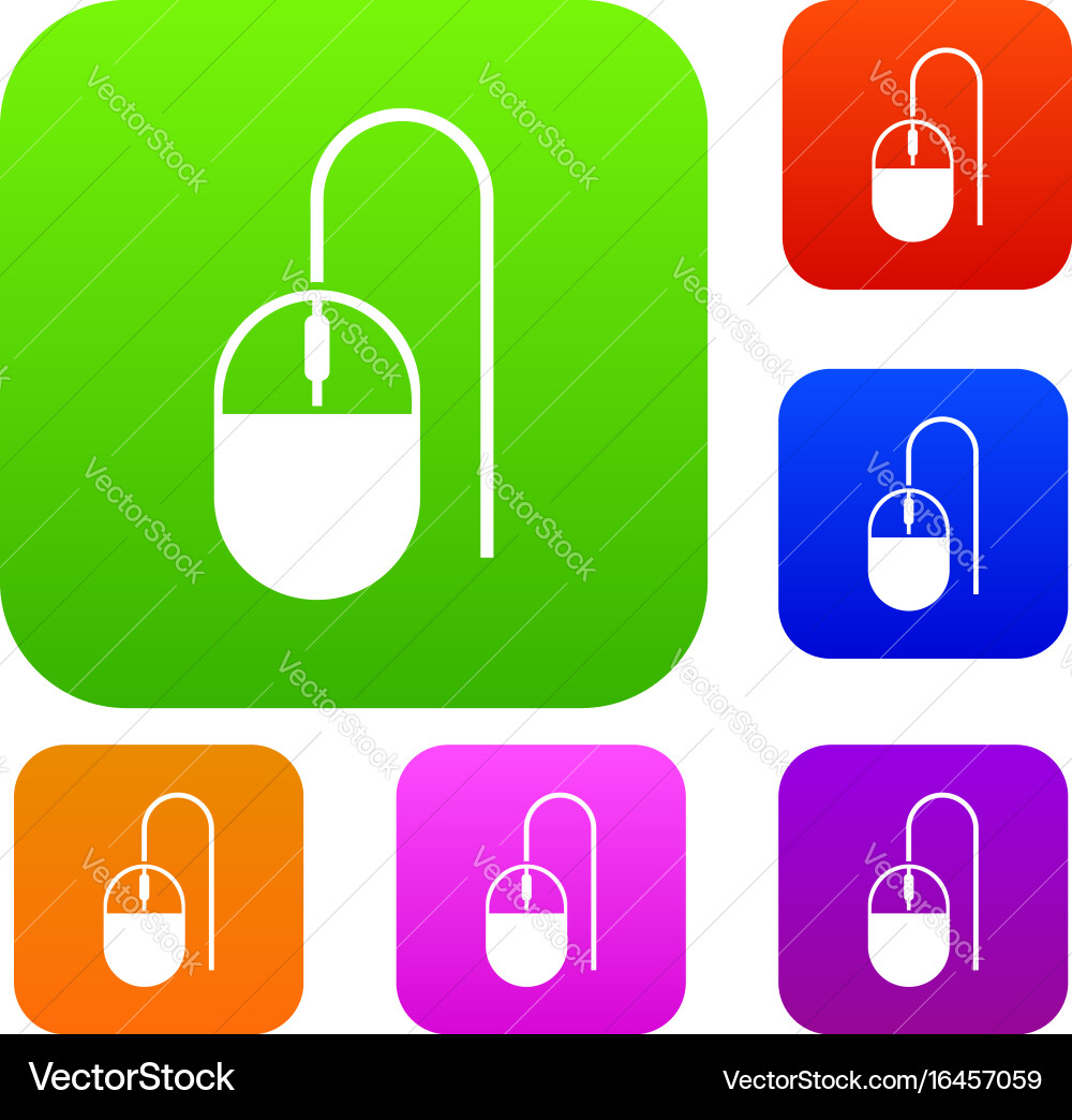 Computer mouse set collection vector image