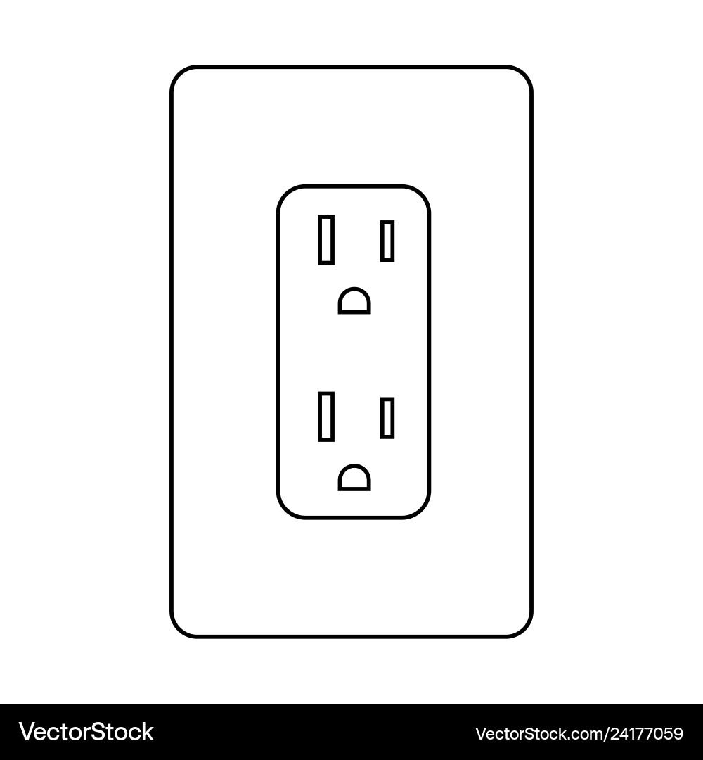 Electrical socket type b power plug and canada vector image