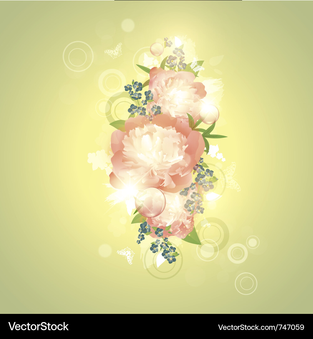 Elegant Floral Background with Peonies Vector Image