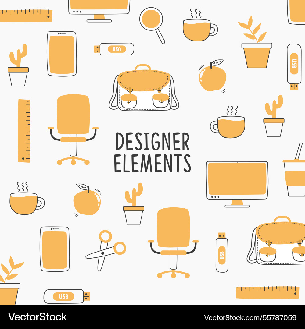 Flat design elements background Vector Image