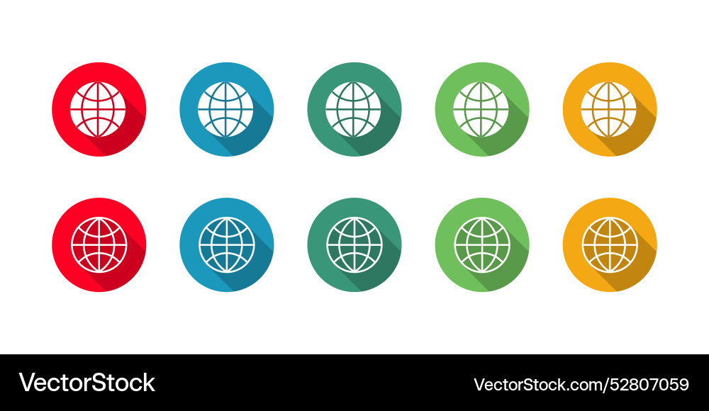 Globe or website icon set Vector Image