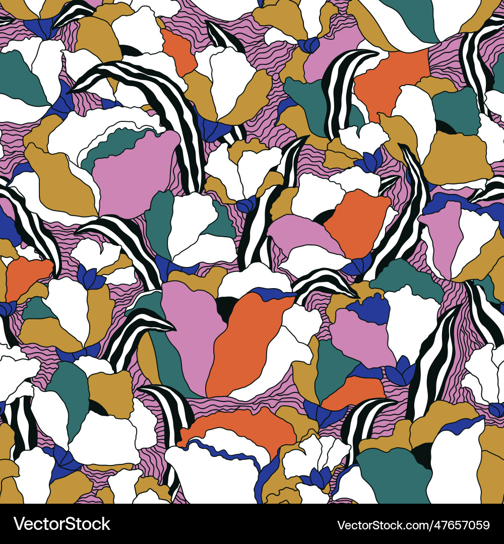 Hand gezogen nahtlos umrissene Blumen Textur Hand gezogen nahtlos umrissene Blumen Textur vektorbild