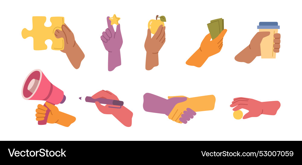 Holding hands gestures workers Holding hands gestures workers vector image