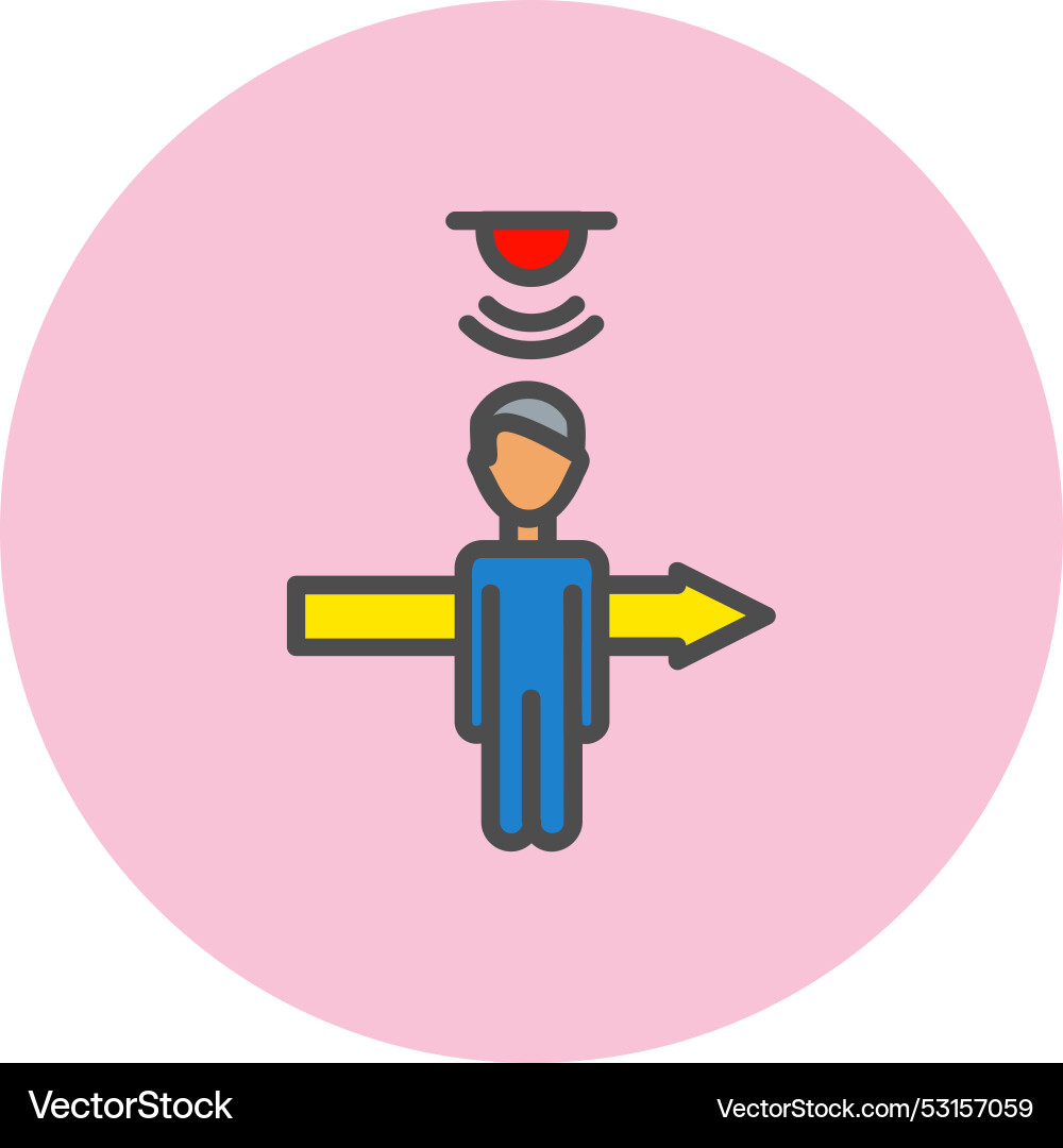 Motion sensor line filled circle icon Vector Image