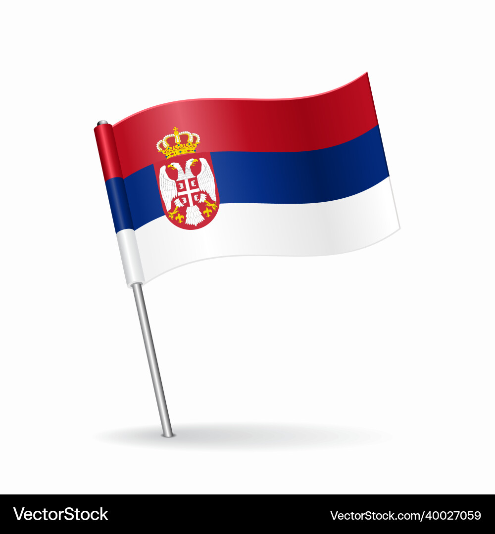 Serbian flag map pointer layout vector image