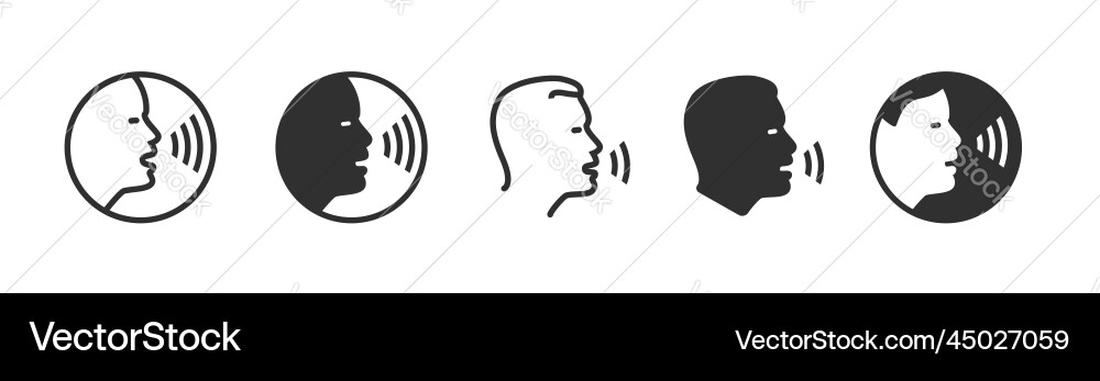 Speak voice control recognition command icon Speak voice control recognition command icon vector image