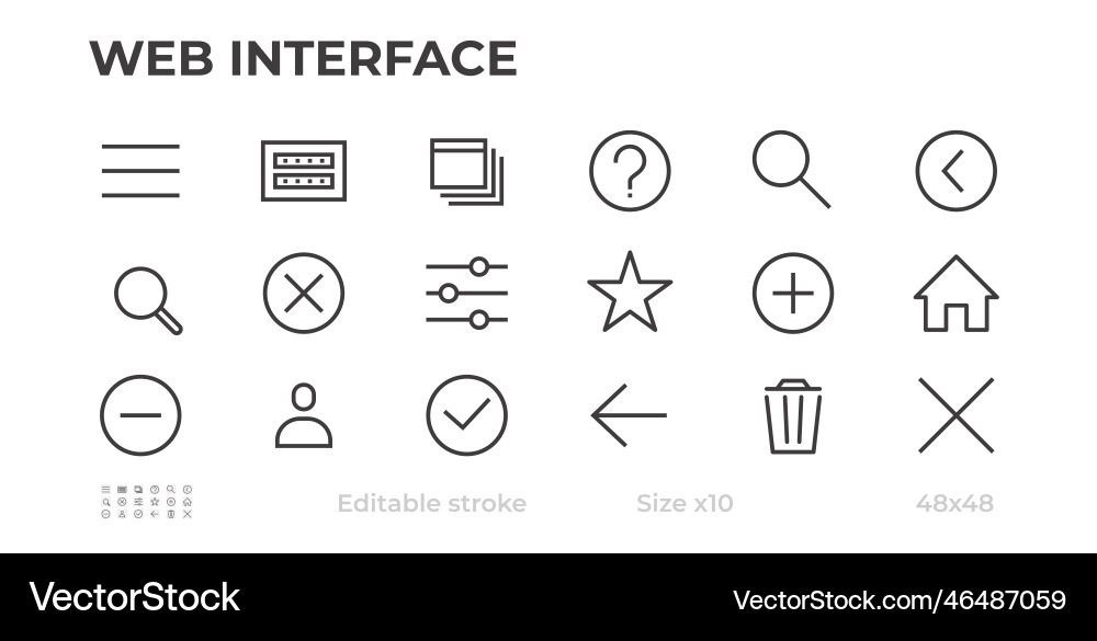 Web Interface Icons - Navigation & Search vector image