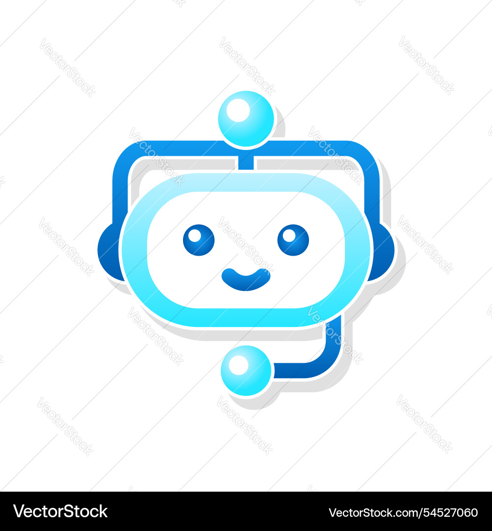 A smiling robot face in minimalist Vector Image