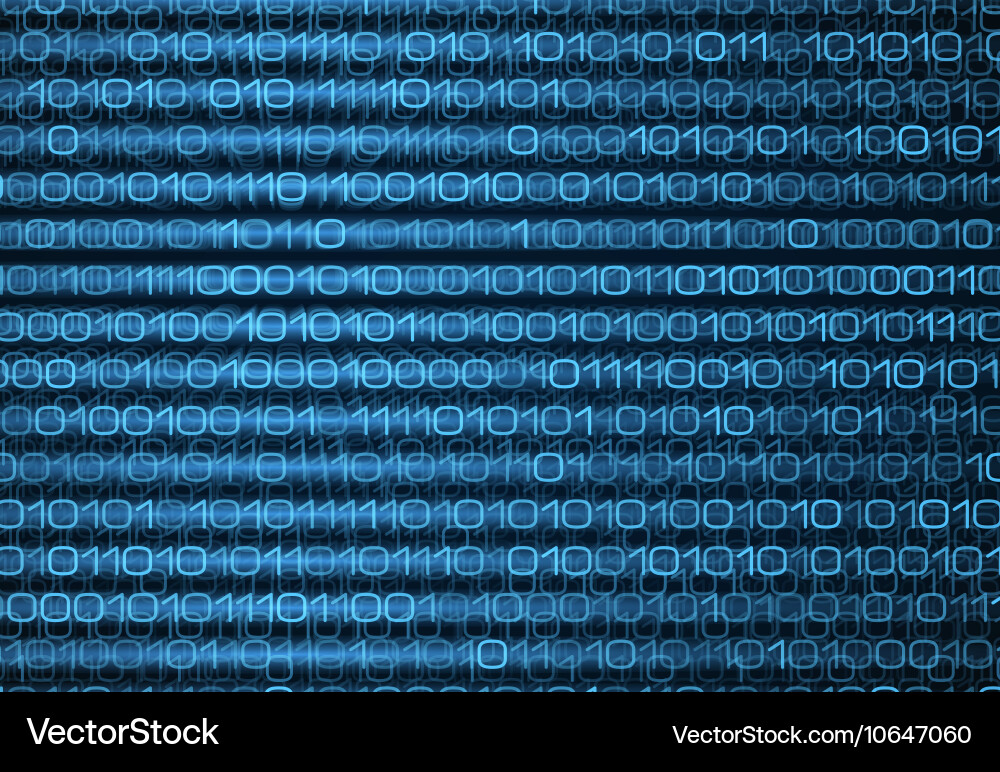 Abstract blue binary computer code technology data vector image