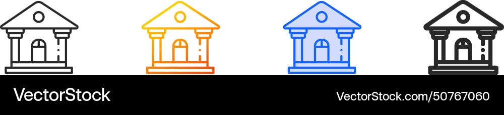 Architecture and city iconthin linear gradient Architecture and city iconthin linear gradient vector image