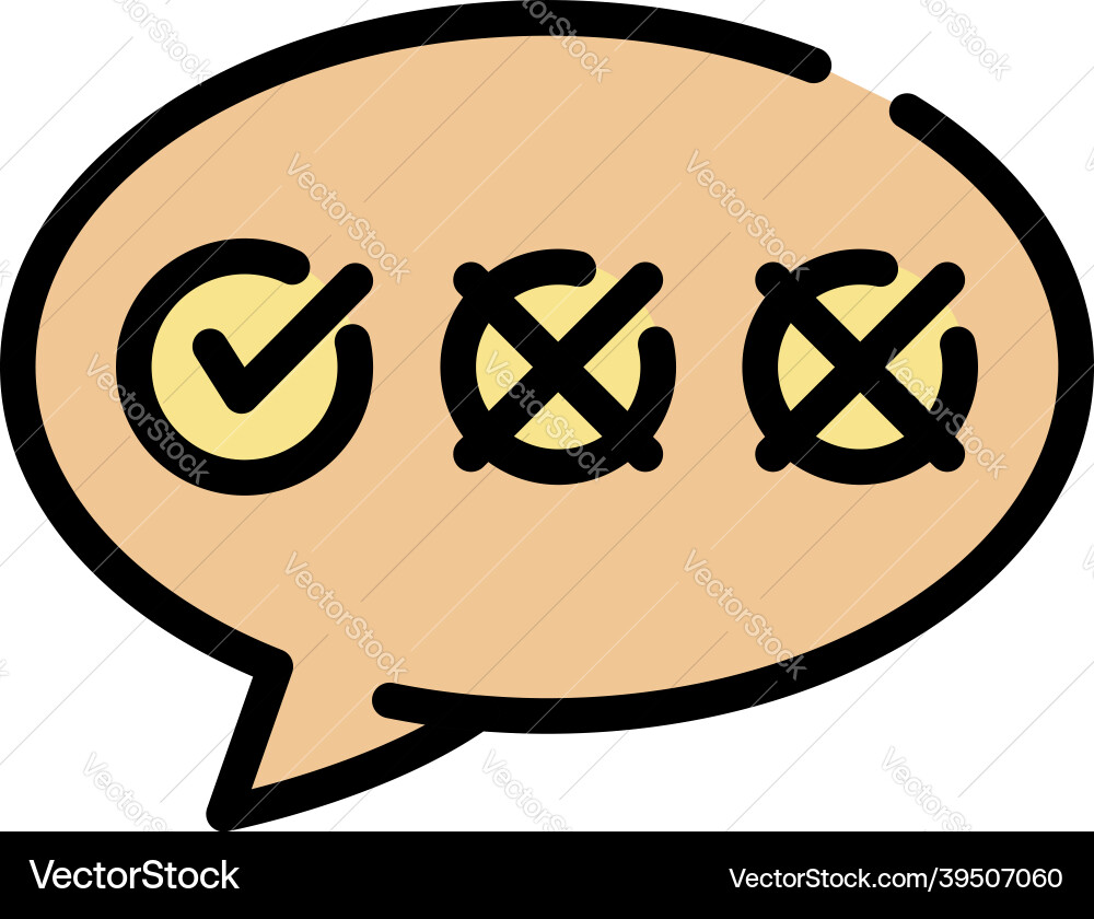 Chat bubble with checkboxes icon color outline Chat bubble with checkboxes icon color outline vector image
