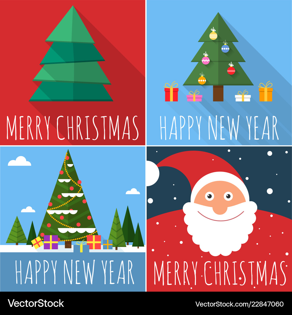 Christmas and new year card Christmas and new year card vector image