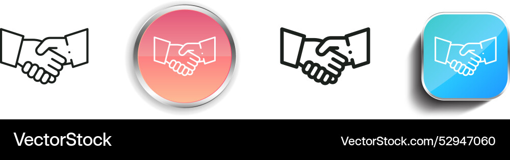 Cooperate icon thin linear regular and button vector image