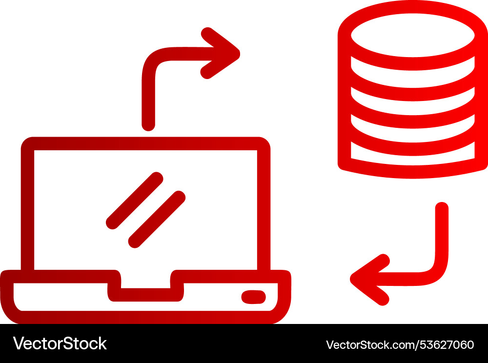 Data storage line gradient icon vector image